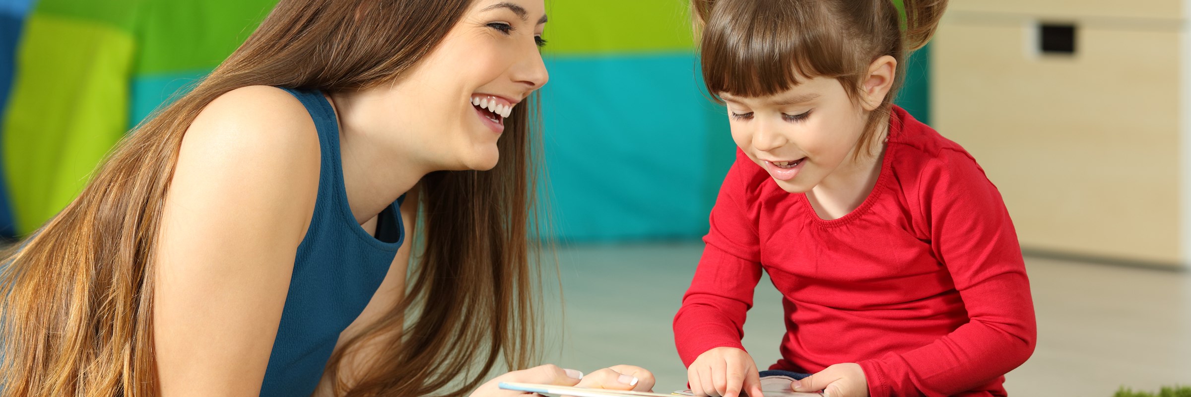 girl and mum reading