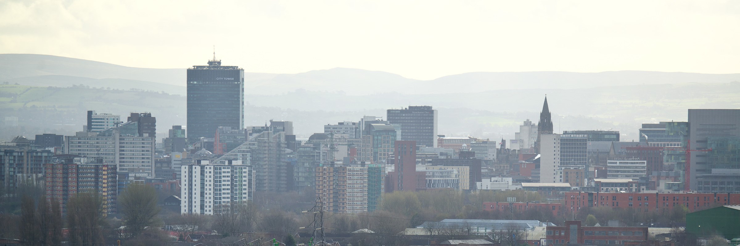 Greater Manchester houses and skyline
