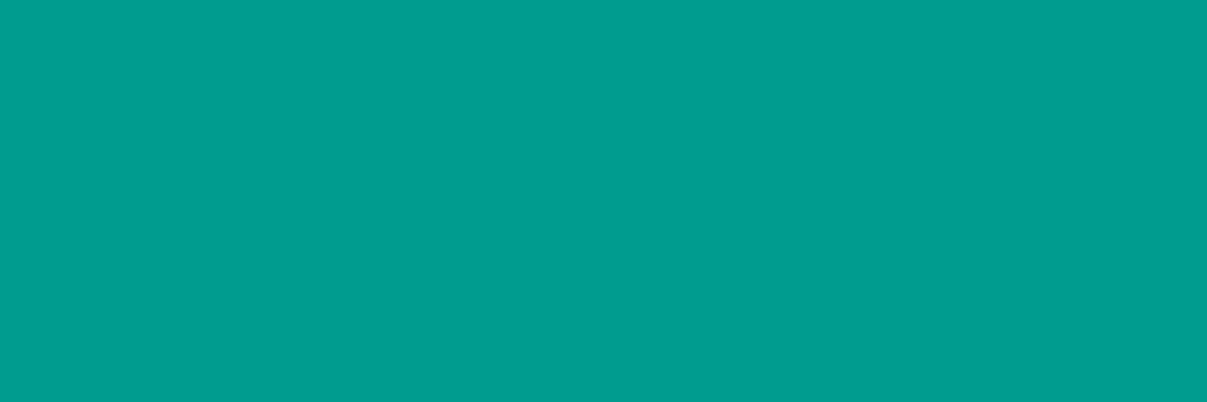 Plain turquoise background.