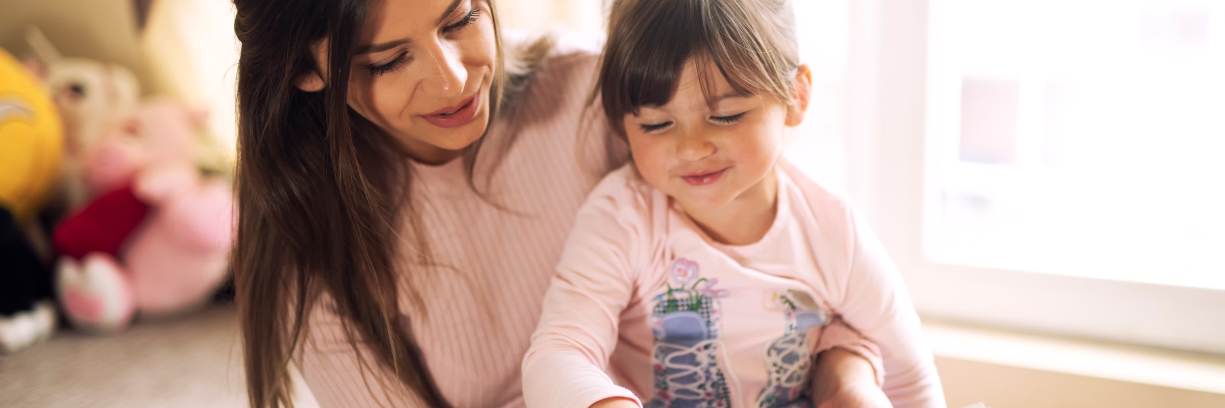 Mum and daughter reading
