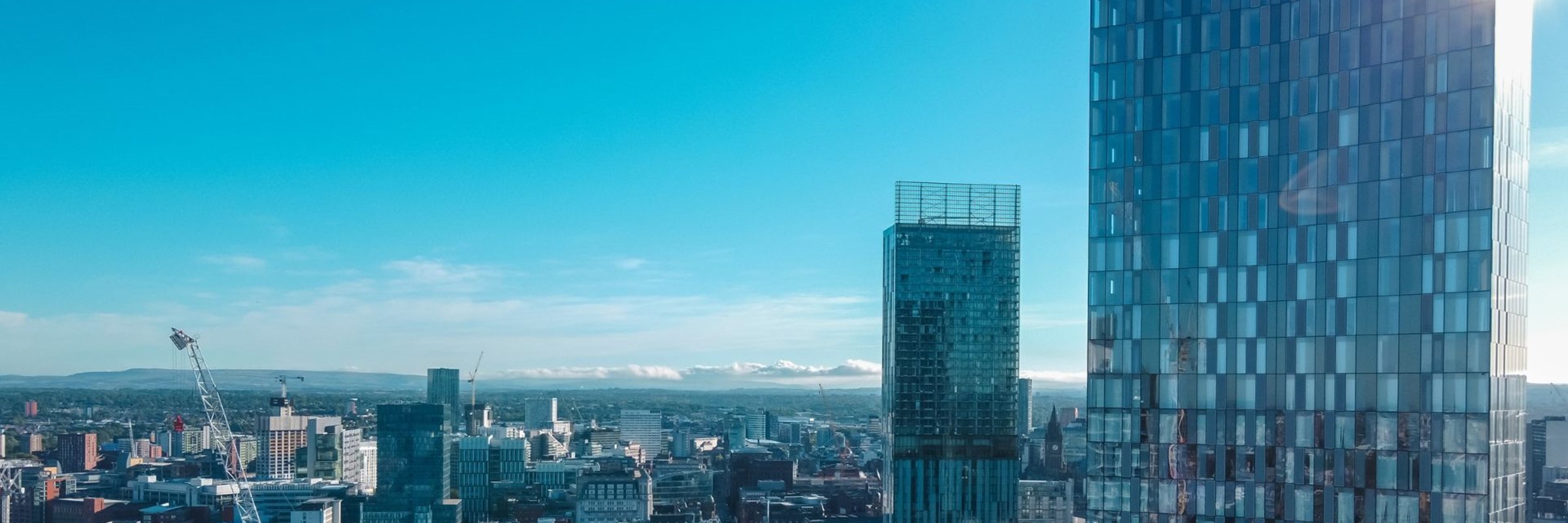 An aerial view of the city of Manchester