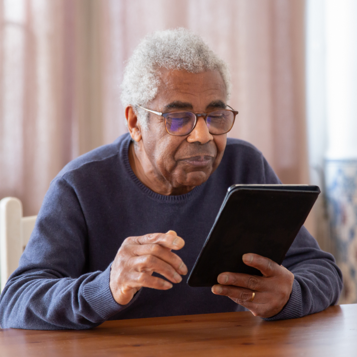 Older person using device