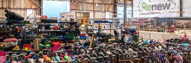 An image inside a Renew hub where second hand items are sold to raise money for charity