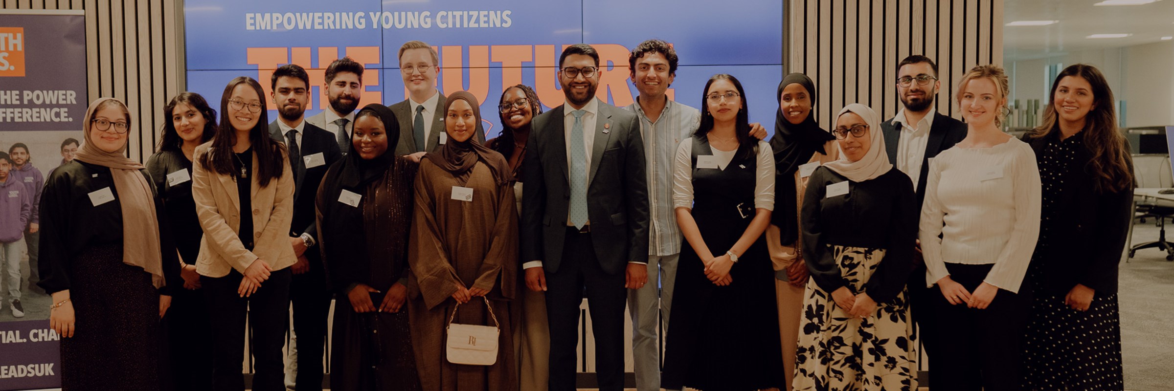 Participants of the Youth Civic Leadership Programme at the launch event for the “Empowering Young Citizens: The Future is Now!” resource pack
