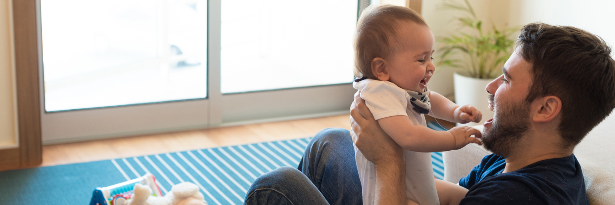 man playing with child