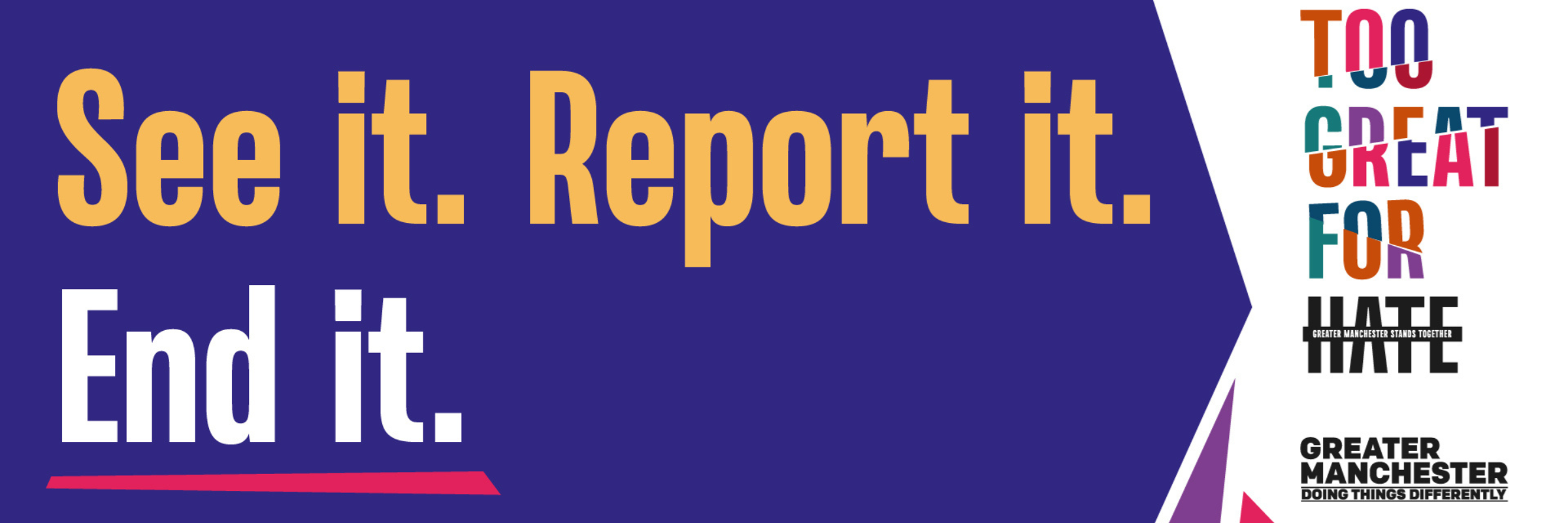 text reads Hate crime - Greater Manchester stands together