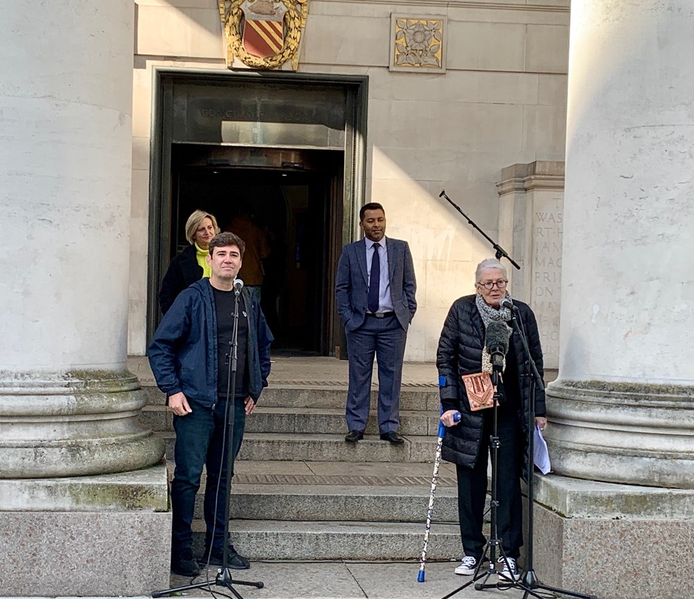 Andy Burnham and Vanessa Redgrave