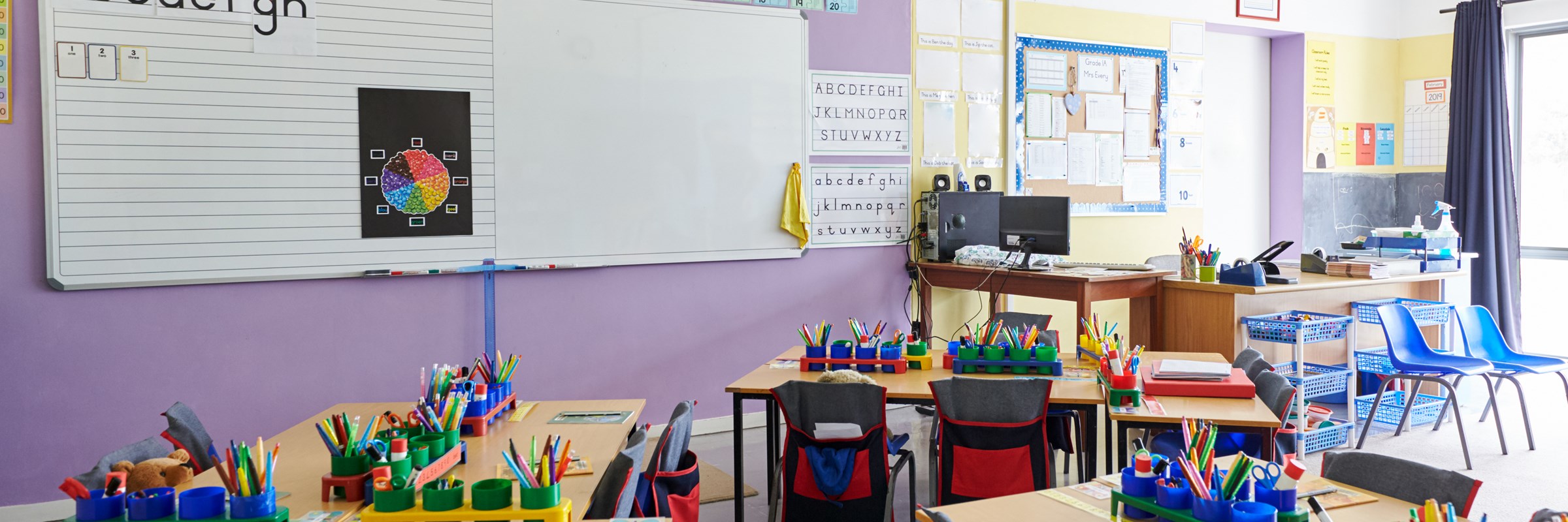 An empty school classroom