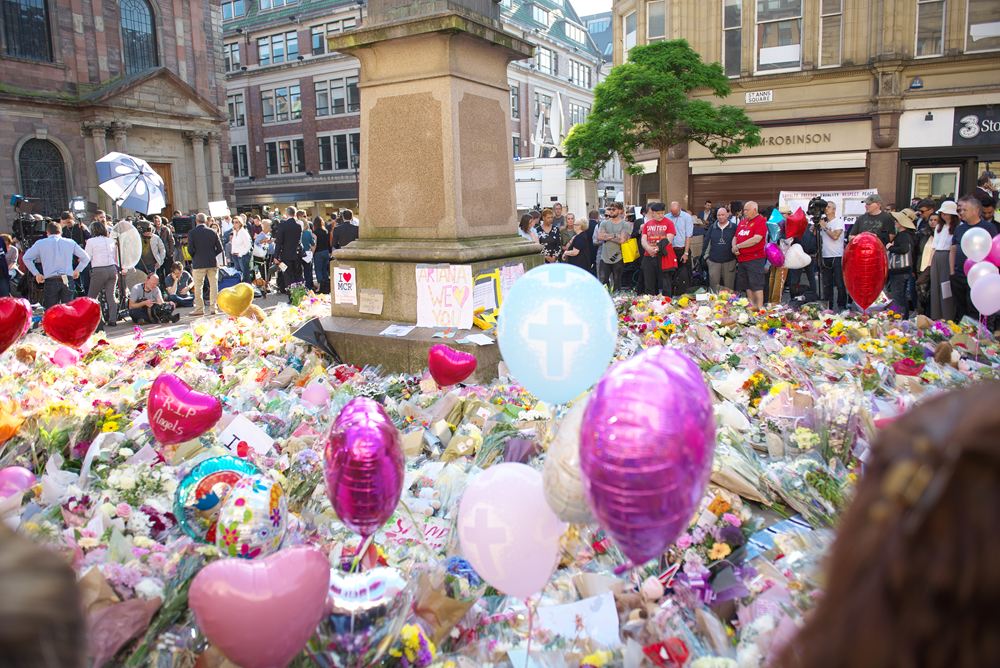 Floral tributes in St Ann's Square