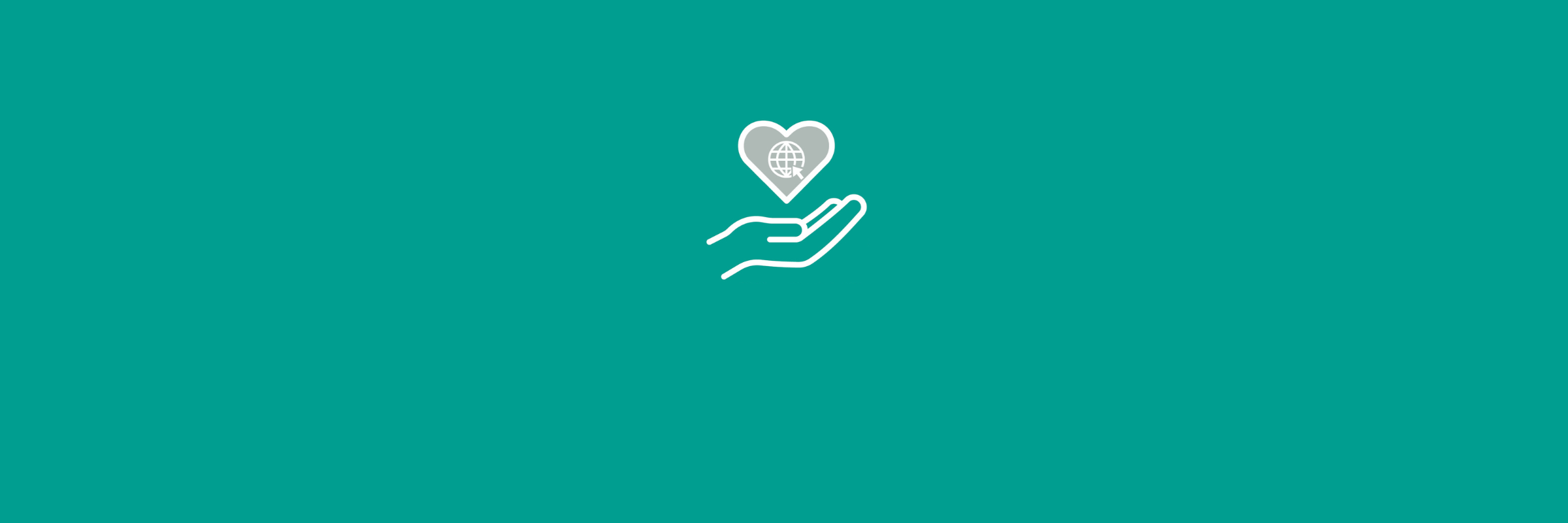 Graphic of a hand holding a heart with an internet symbol inside