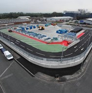 Aerial view of a Household Waste Recycling Centre