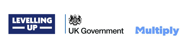 Levelling Up, UK Government and Multiply Logo Lock Up
