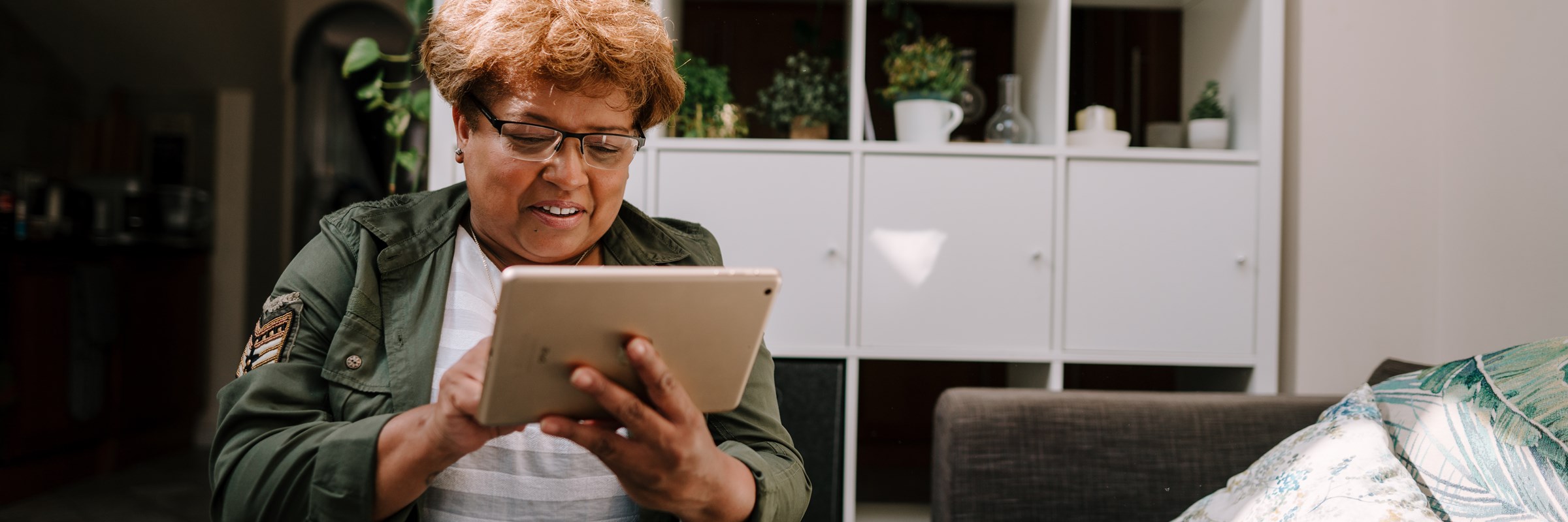 Lady with a tablet