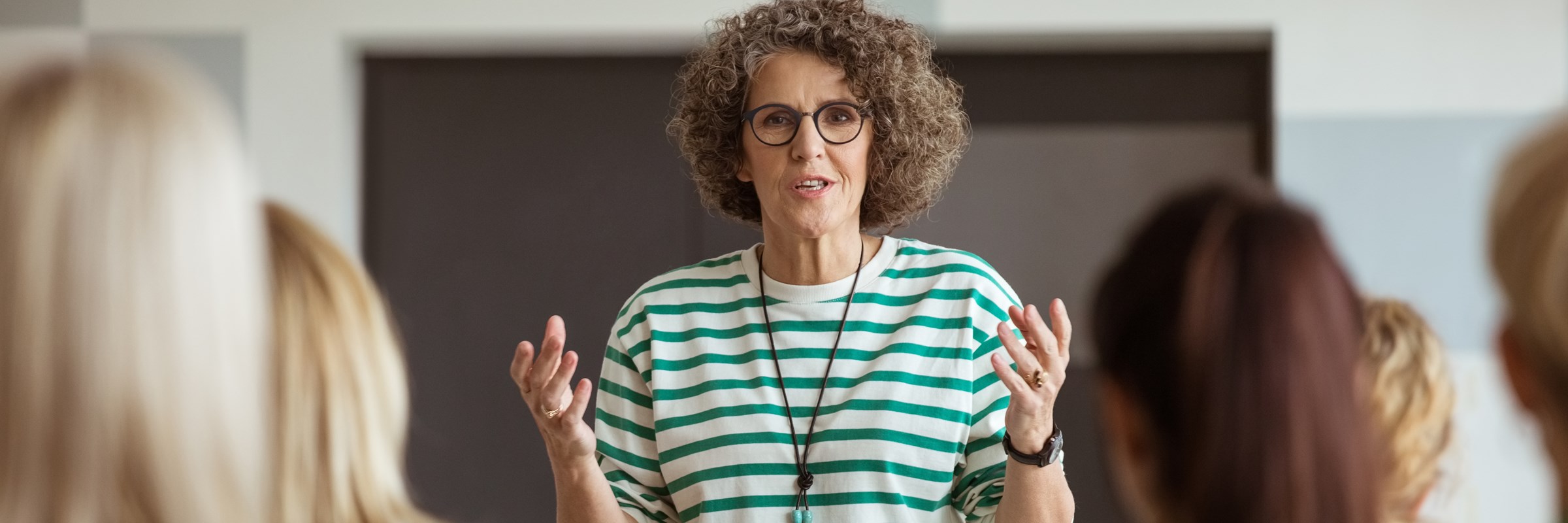 Woman leading a class