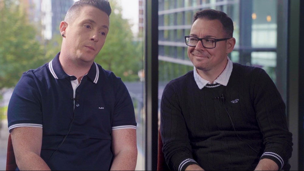 Chris (left) and Michael Smith who have been fostering with Manchester City Council for 10-years