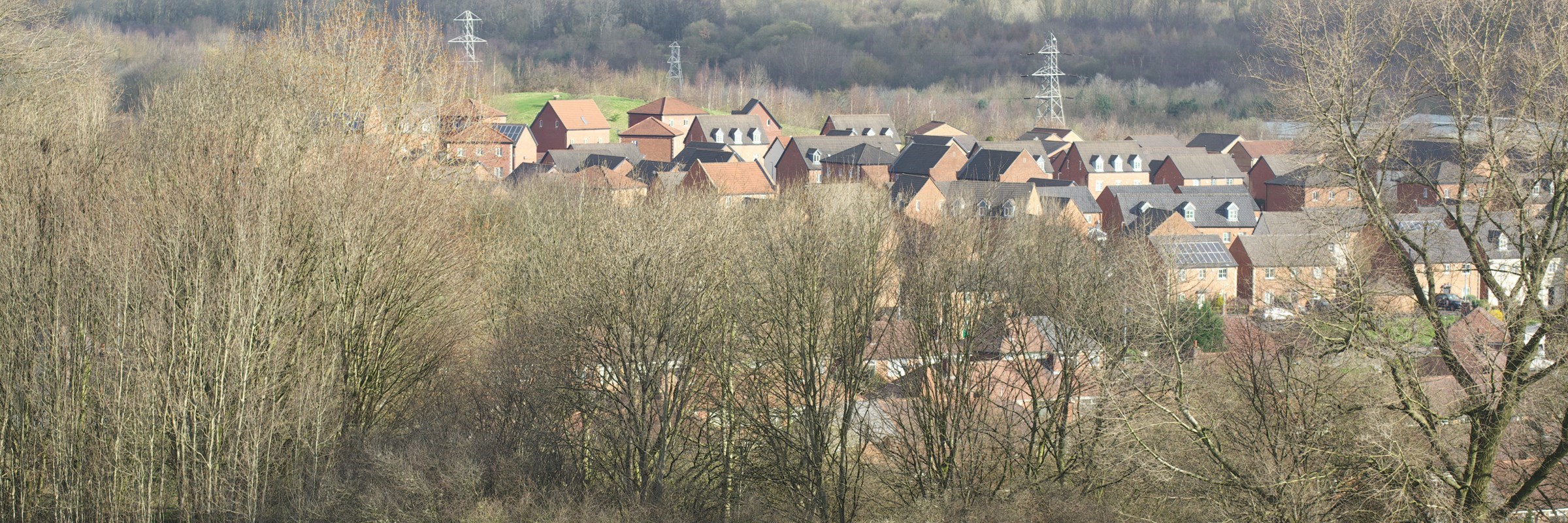 Ariel view of houses in Greater Manchester