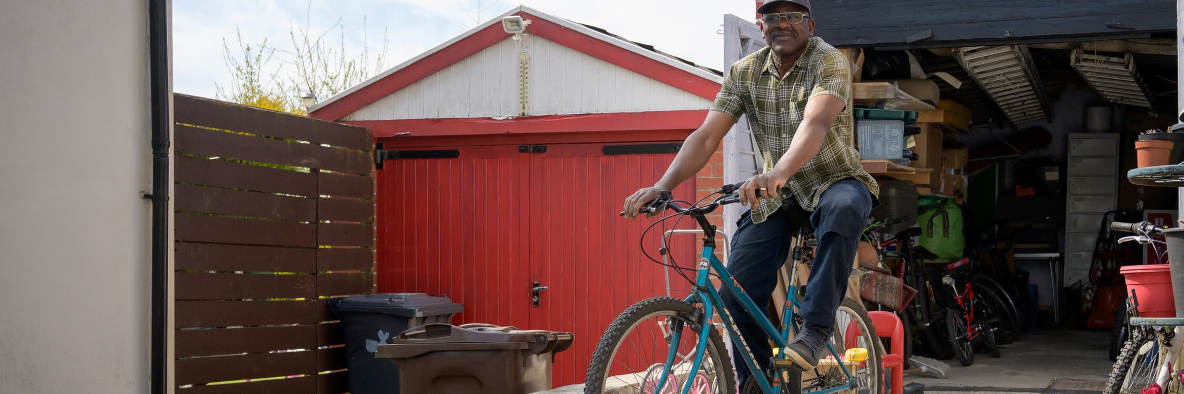 Man riding bicycle