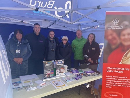 Bury's age-friendly team at their stand for IDOP