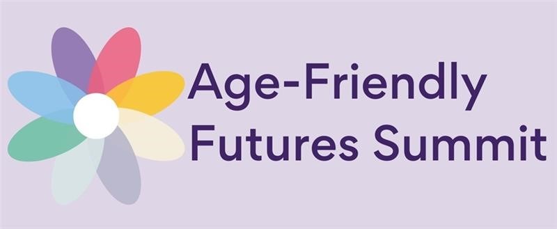 A purple and yellow logo with purple text reading Age-Friendly Futures Summit